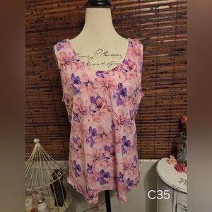 Floral Women's Tank Top in Pink and Purple